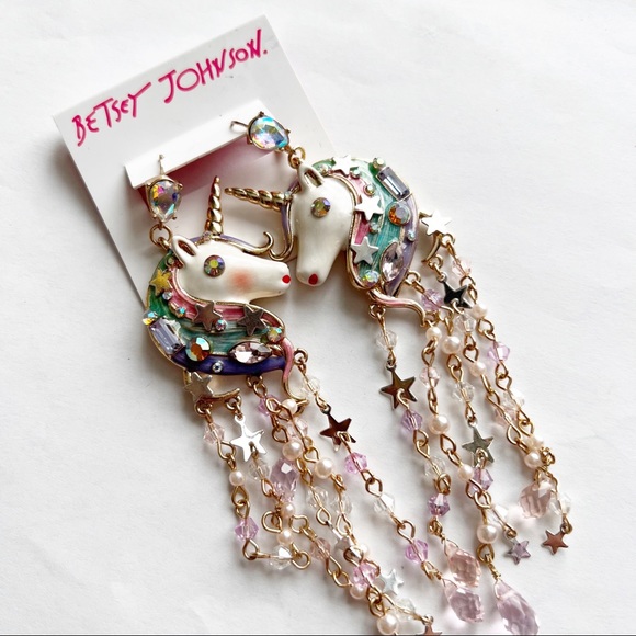 Betsey Johnson Unicorn Statement Earrings